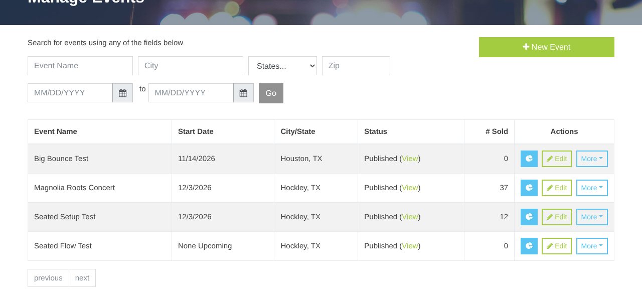 Manage Events